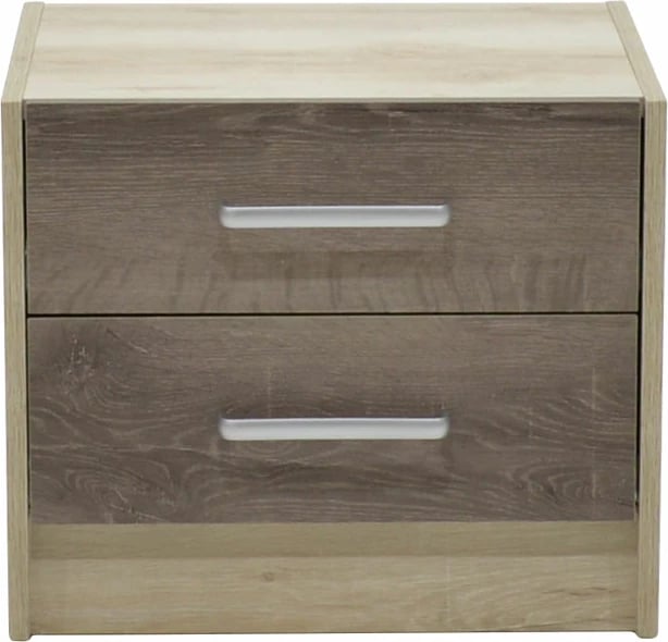 Komodinë Olympus me 2 sirtarë, ngjyrë castillo-toro, 47.5x40.5x40.5