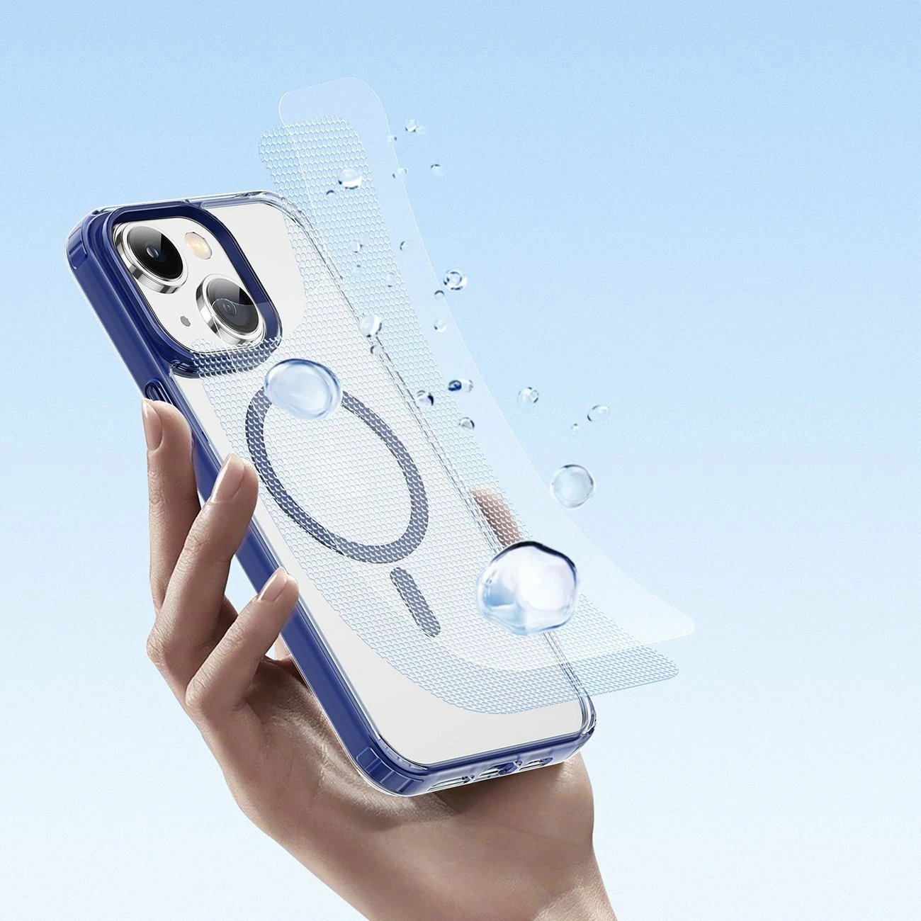 Mbështjellës Dux Ducis Clin2 për iPhone 14 Plus, MagSafe, Kaltër