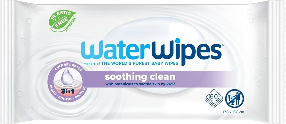 Letër të lagura për fëmijë WaterWipes BIO me ekstrakt livandoje, 60 copë