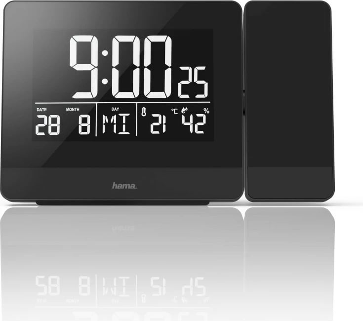 Orë alarmi digjitale Hama Plus Charge me projektor, e zezë