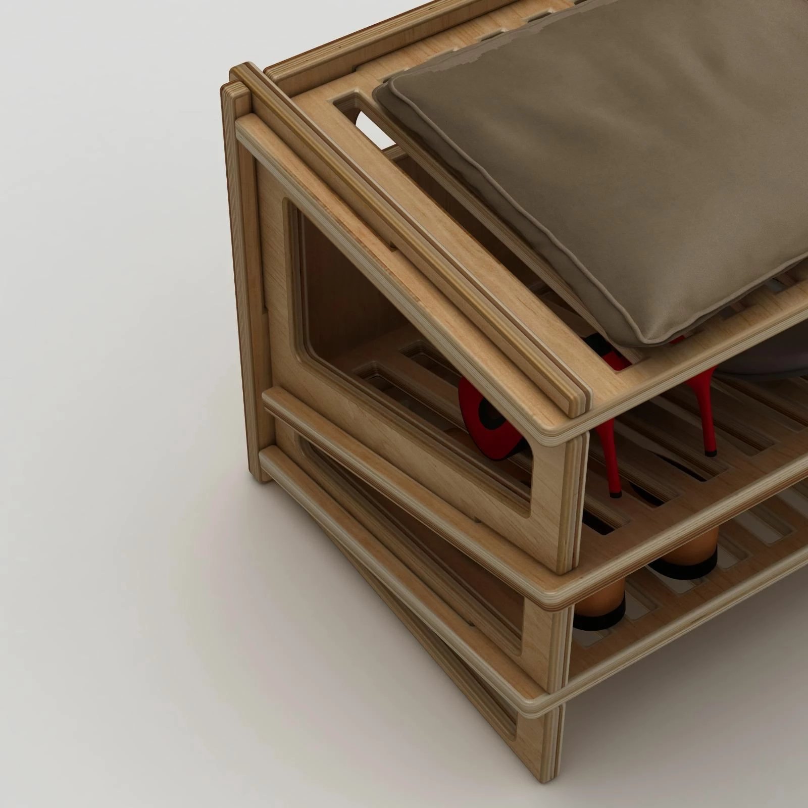 Dollap për këpucë Skye Decor, Jolly, dru natyral