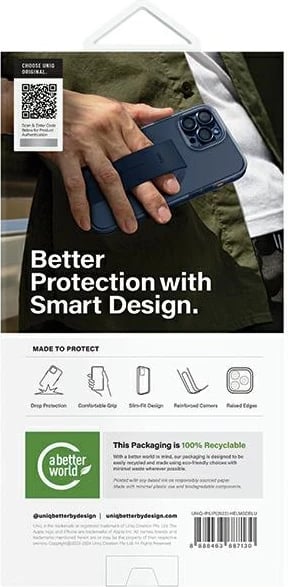 Mbështjellës UNIQ Heldro Mag për iPhone 15 Pro, MagSafe, me rrip, Kaltër