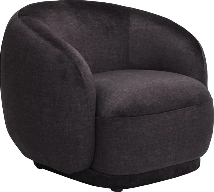 Fotel Freya, material ngjyrë gri e errët, 93x87x76cm