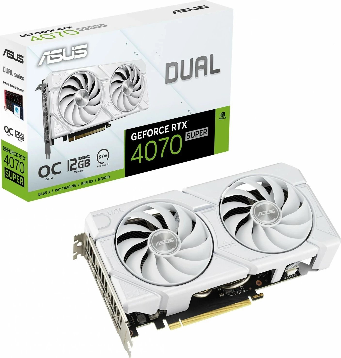 Kartelë grafike ASUS GeForce RTX 4070 SUPER DUAL OC EVO WHITE 12GB