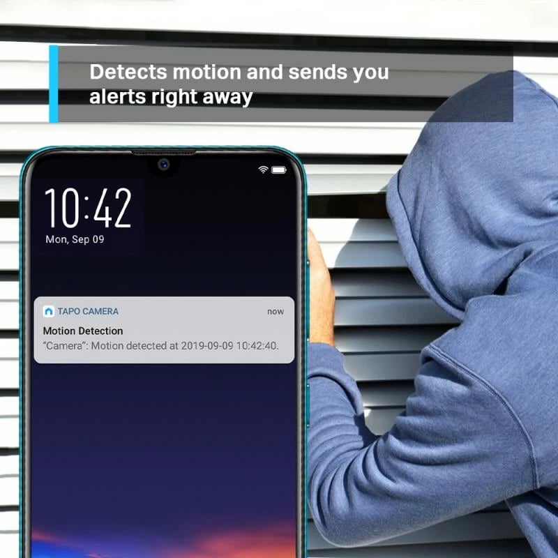 Kamerë IP, TP-Link, Tapo C200, 1080p, zbulim lëvizje, audio dykahëshe, microSD deri 128GB, e bardhë