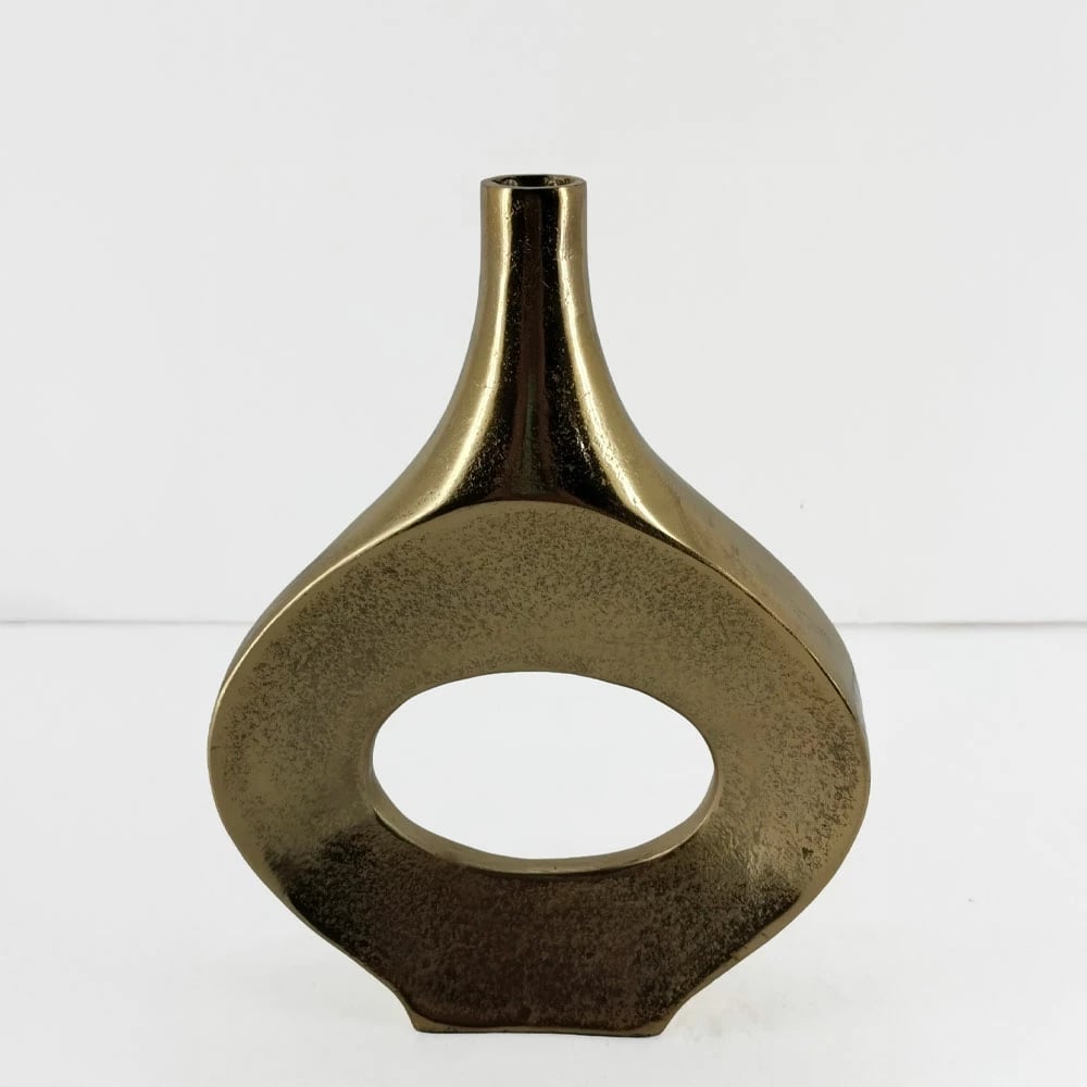 Vazo ovale ADEL, alumin, ngjyrë ari, 22x5x28cm