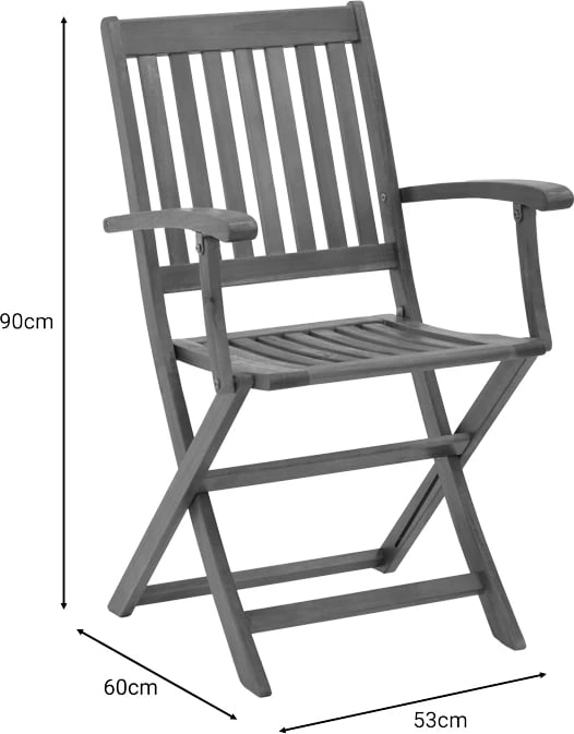 Tavolinë me karrige për terasë Joter-Lazio, set prej 5 copash, dru akacie natyrale, 50x50x70cm