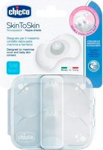 Mbrojtës për thithka silikoni Chicco SkinToSkin S/M, 2 copë