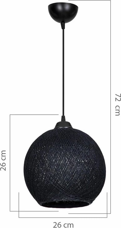 Dritë tavani Leshia Ε27, ngjyrë e zezë, D26x26cm Dritë tavani Leshia Ε27, ngjyrë e zezë, D26x26cm