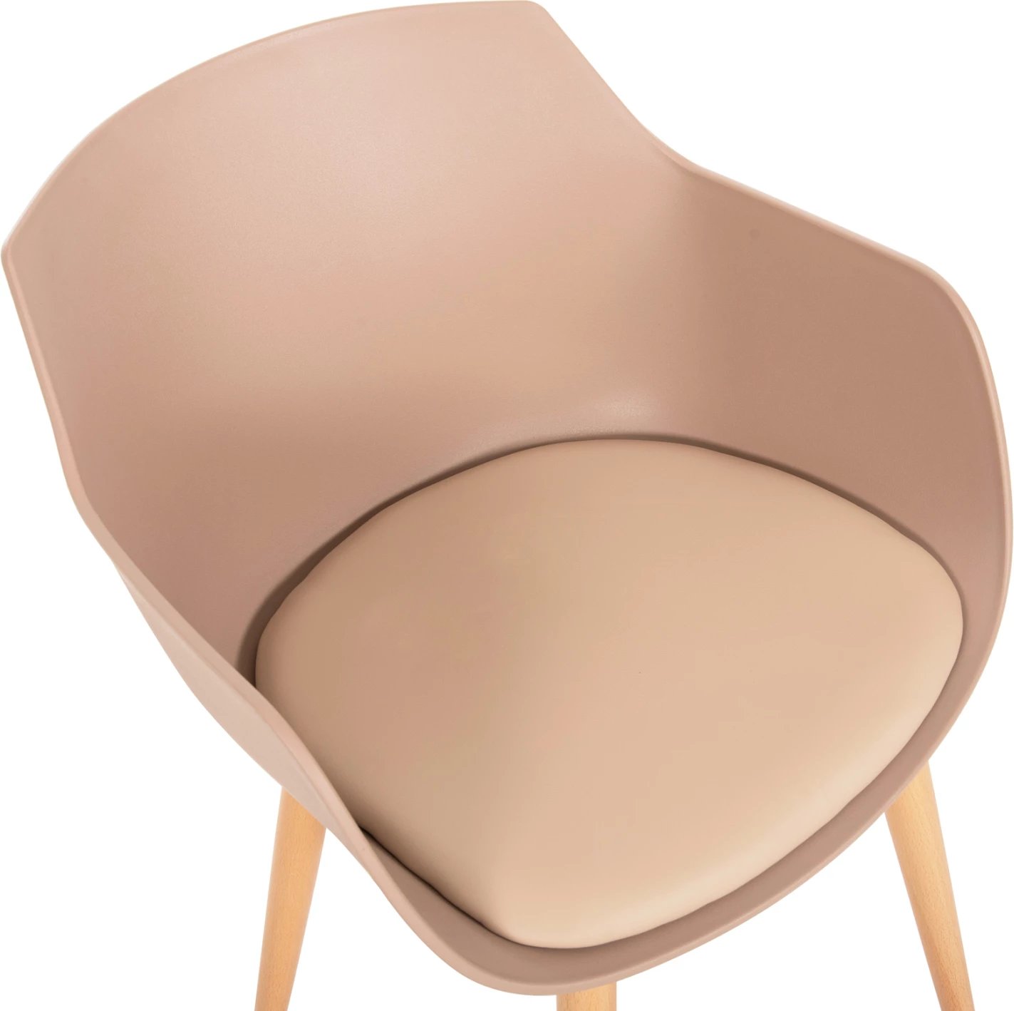 Karrige për ngrënie LUCIE FH8242.11, ngjyrë kapuçino, këmbë metalike ngjyrë druri, 56x55.5x80H cm., set prej 2 copë