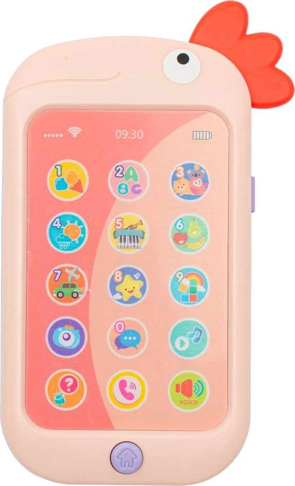 Telefon lodër edukativ, Baby Mix, me kafshues të sigurt, tinguj e melodi, për 18+ muaj, me bateri, rozë