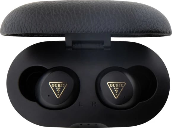 Kufje Guess GUTWSPGTSPSK TWS me dok stacion, Bluetooth 5.3, eko-lëkurë, e zeza Kufje Guess GUTWSPGTSPSK TWS me dok stacion, Bluetooth 5.3, eko-lëkurë, e zeza