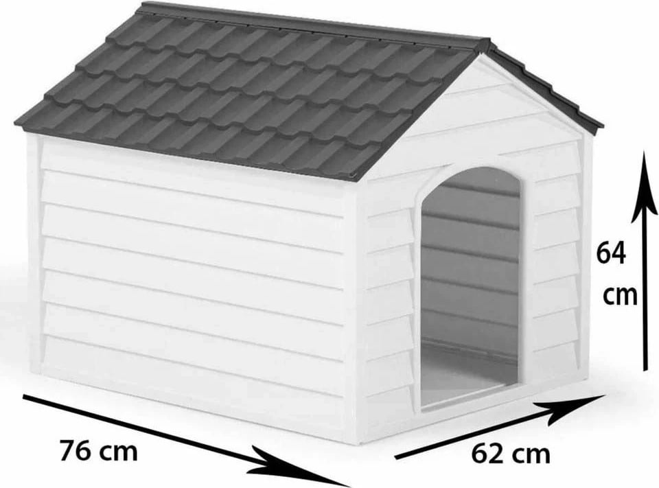 Shtëpi për kafshë, plastikë, gri dhe e gjelbër, 76x64x62cm, Paws & Whiskers, 5100-3
