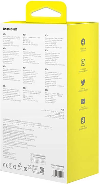 Mbajtës veture me karikues induktiv Baseus LightChaser, 15W, i zi