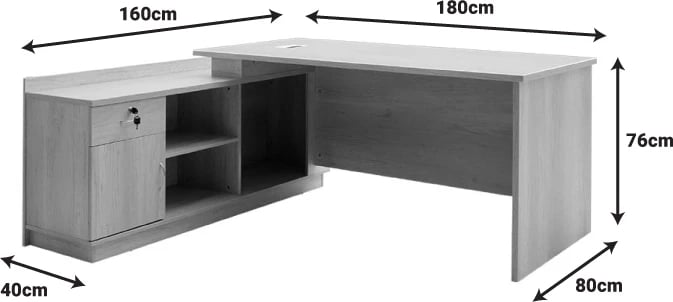 Tavolinë pune profesionale Amazon kënd i majtë ngjyrë sonoma 180x160x76cm