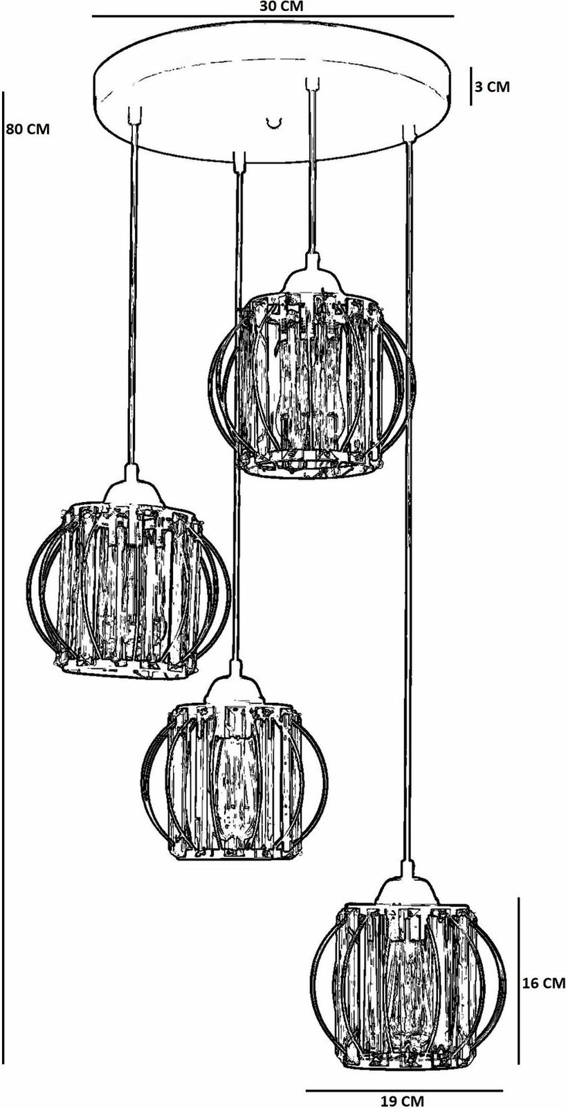 Llambë tavani Opviq, e zezë, 9042-4