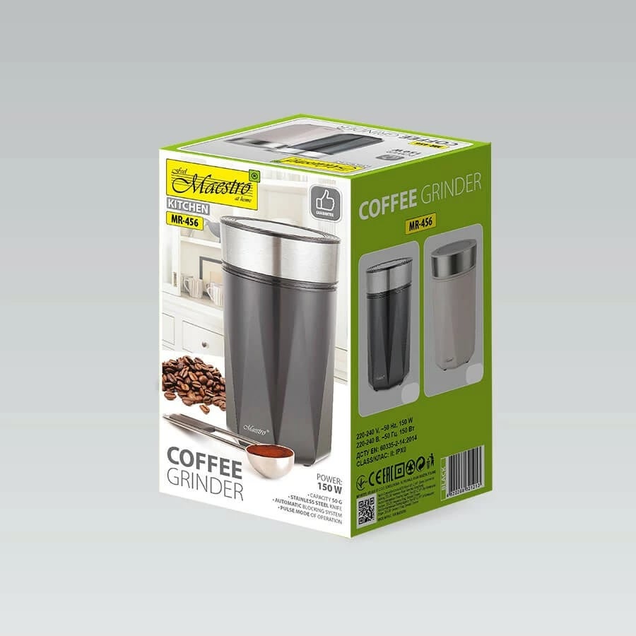 Bluajse kafeje Feel-Maestro MR-456, 50g, 150W, e zezë/argjendtë