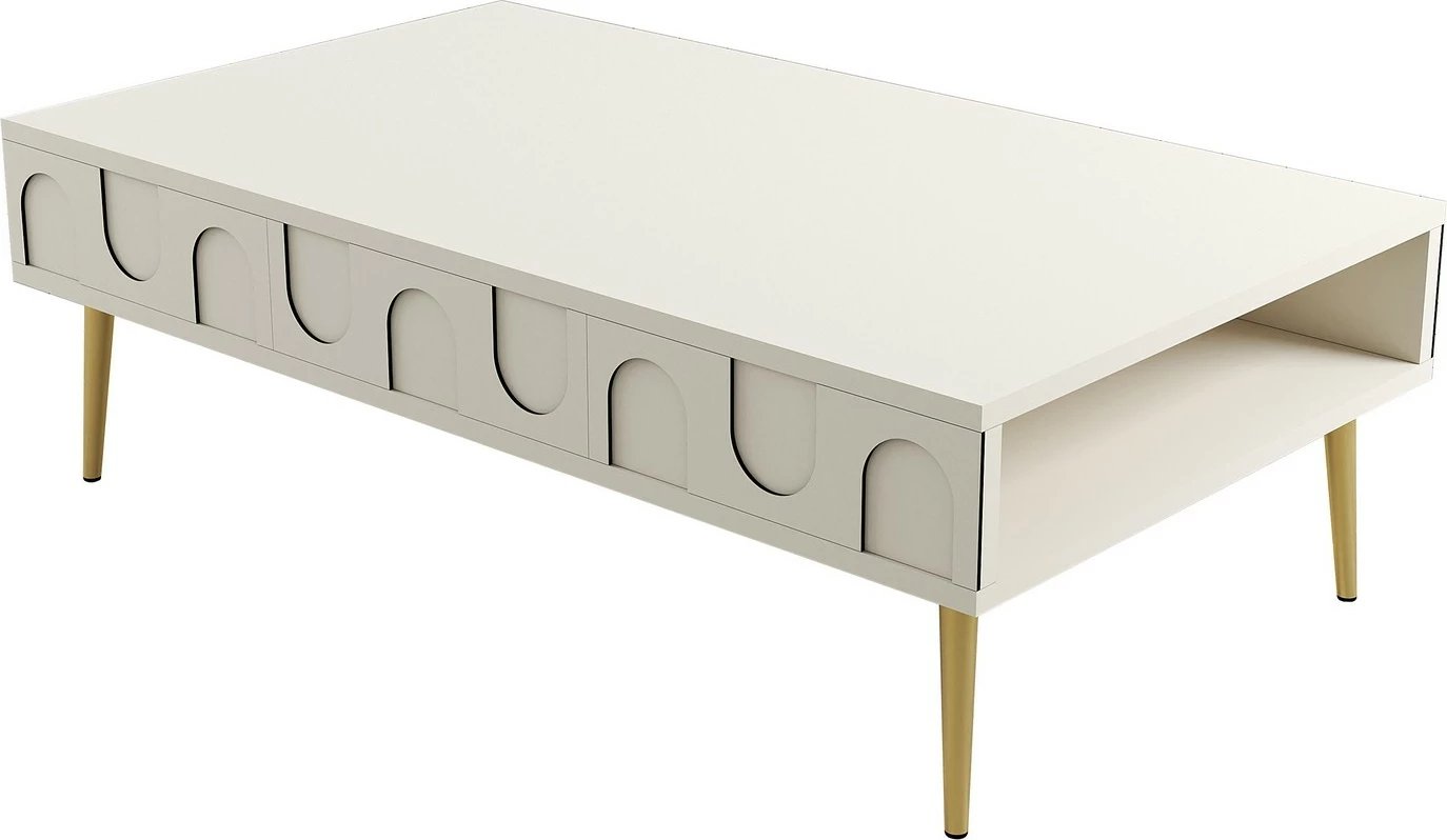 Tavolinë kafeje Hanah Home, Lyon 33, krem dhe ari