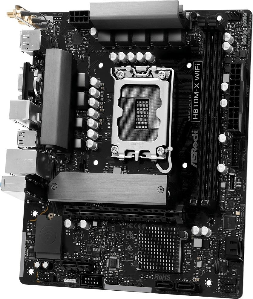 Pllakë amë ASRock H810M-X WiFi micro ATX, Intel H810, WiFi, Bluetooth, e zezë