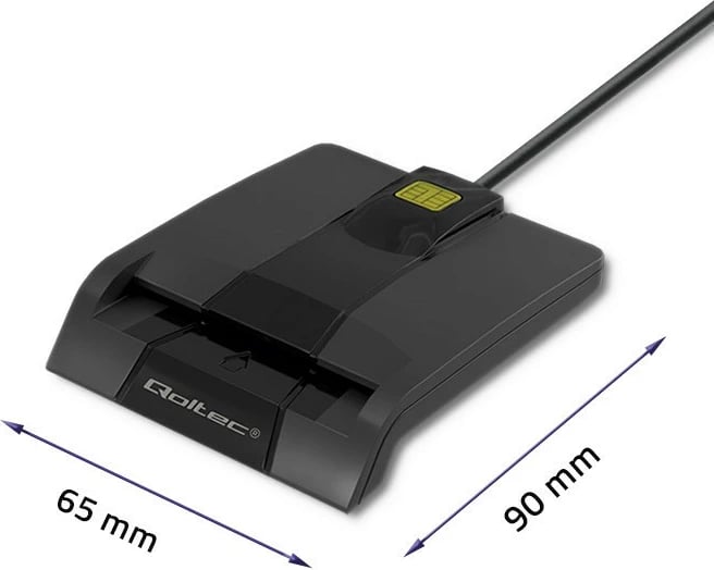 Lexues kartelash çipi Qoltec SCR-0634 me USB Type-C, i zi