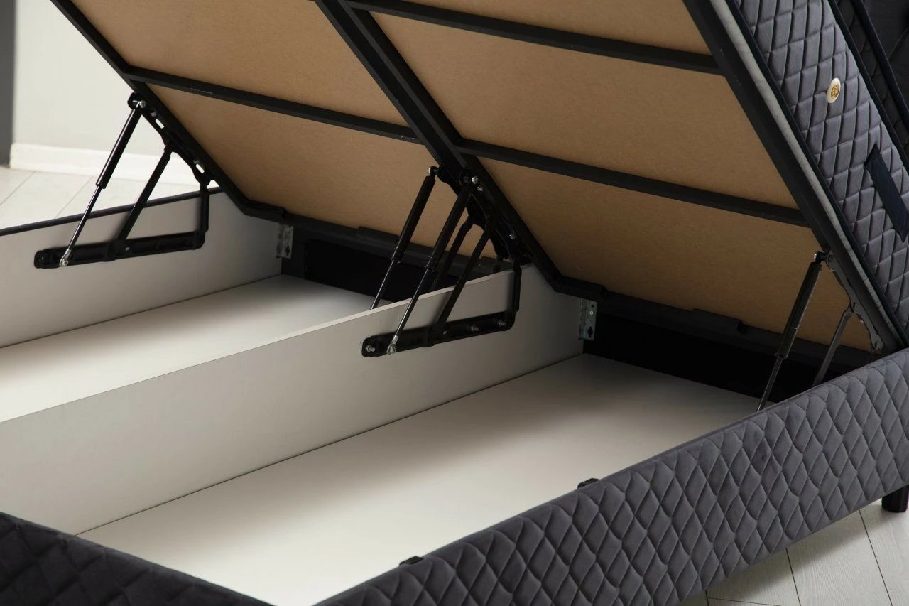 Baze dhe shtrat dopio me kënd, Skye Decor, Vassi, 150x200, anthracite