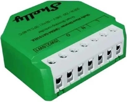 Dimmer smart Shelly Wave Dimmer EU LR, kontroll wireless, 220-240V, i gjelbër