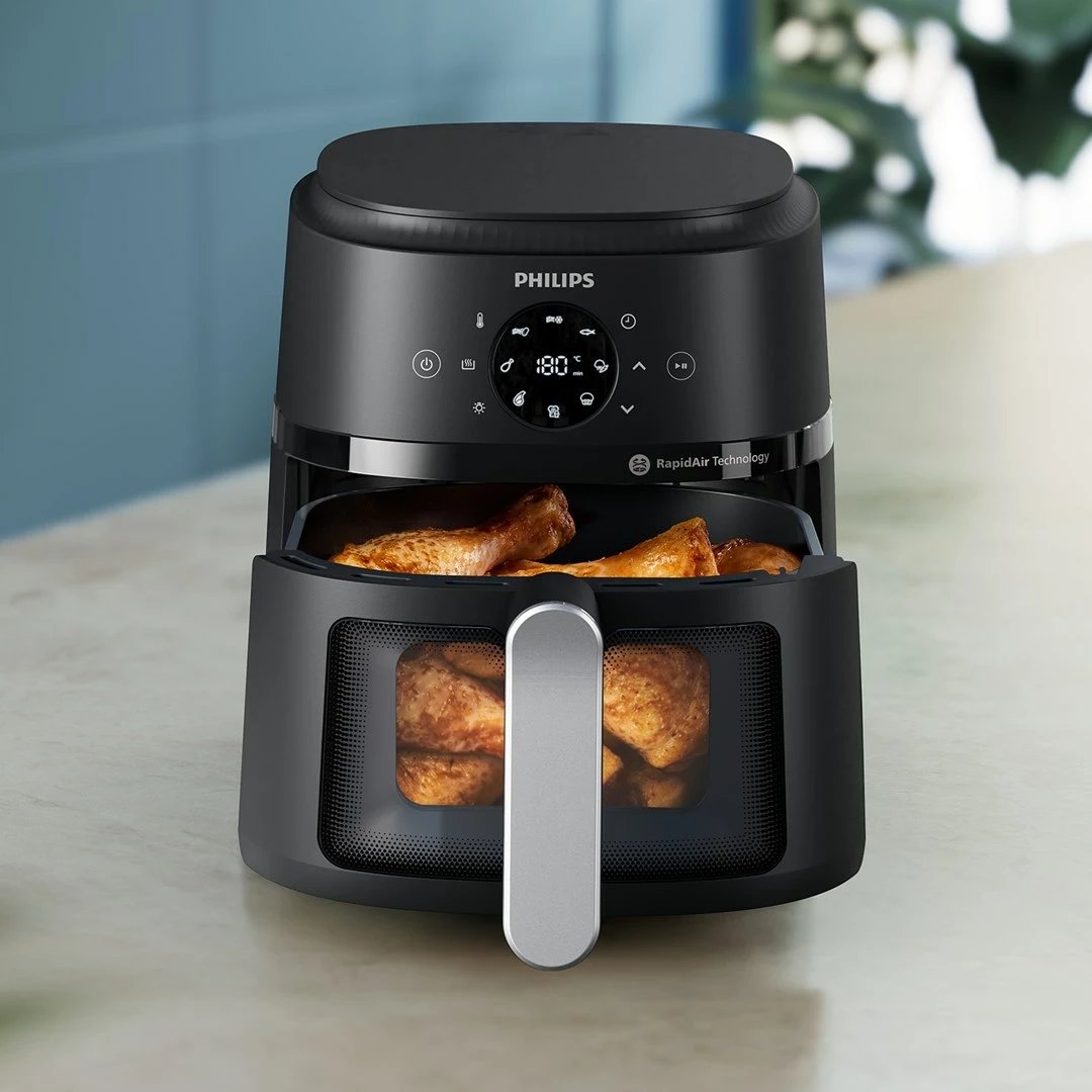 Fritezë me ajër Philips NA221/00, 4.2 L, 1500 W, e zezë/argjendtë