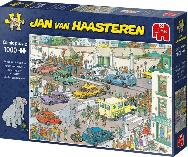 Puzzle komik, Jumbo, Jan van Haasteren Jumbo Goes Shopping (20028), 1000 pjesë