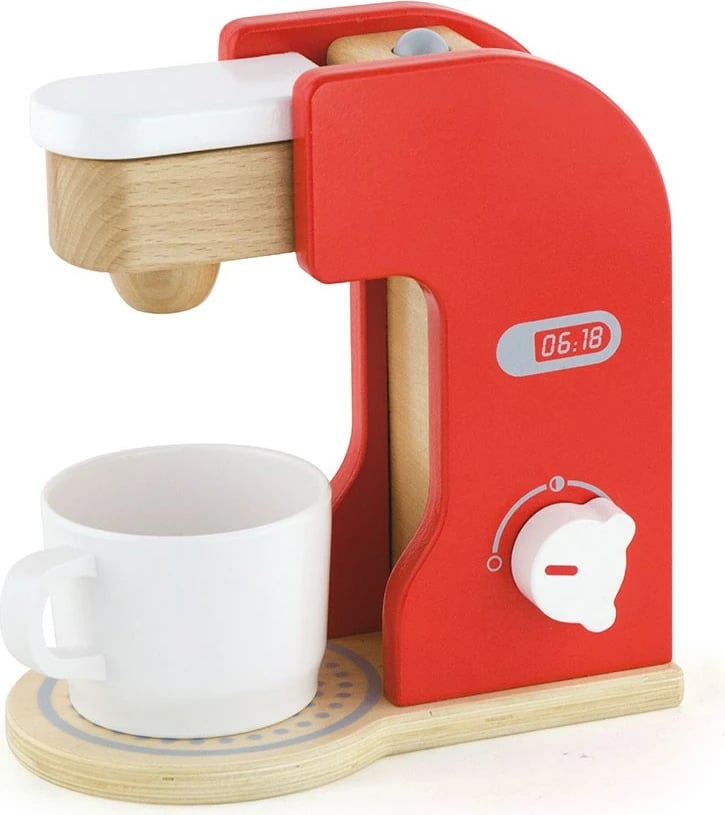 Lodër makinë kafeje prej druri, Viga Red, për fëmijë 3+, e kuqe