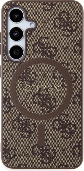 Mbështjellës Guess 4G Collection Leather Metal Logo MagSafe për Samsung Galaxy S24, Kafe Mbështjellës Guess 4G Collection Leather Metal Logo MagSafe për Samsung Galaxy S24, Kafe