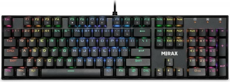 Tastierë mekanike Defender MIRAX GK-352, RGB, me kabllo, e zezë