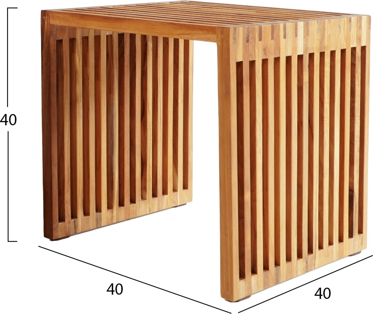 Tavolinë anësore dru teak ngjyrë natyrale 1-copë FH9483 40x40,5x40,5H cm