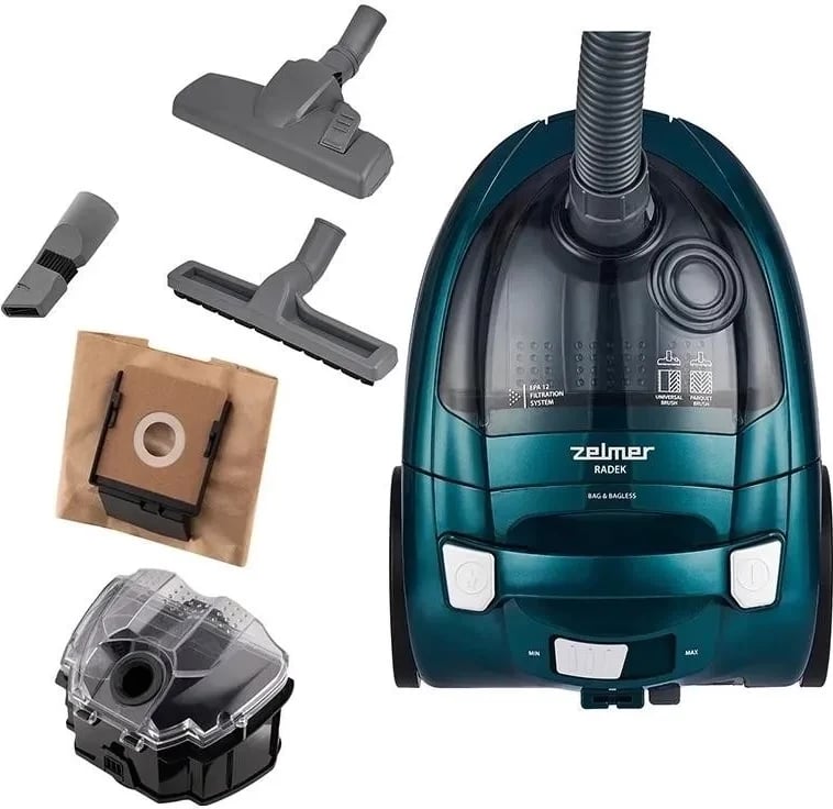 Fshesë me korent Zelmer ZVC031P, 2.5L, 800W, e gjelbër