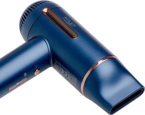 Tharëse flokësh, Adler, AD 2271 Superspeed, motor brushless 110,000 RPM, 1500W, 3 shpejtësi ajri, 6 temperatura, jonizim, ekran LED, me koncentrator magnetik, difuzor magnetik dhe çantë udhëtimi, blu