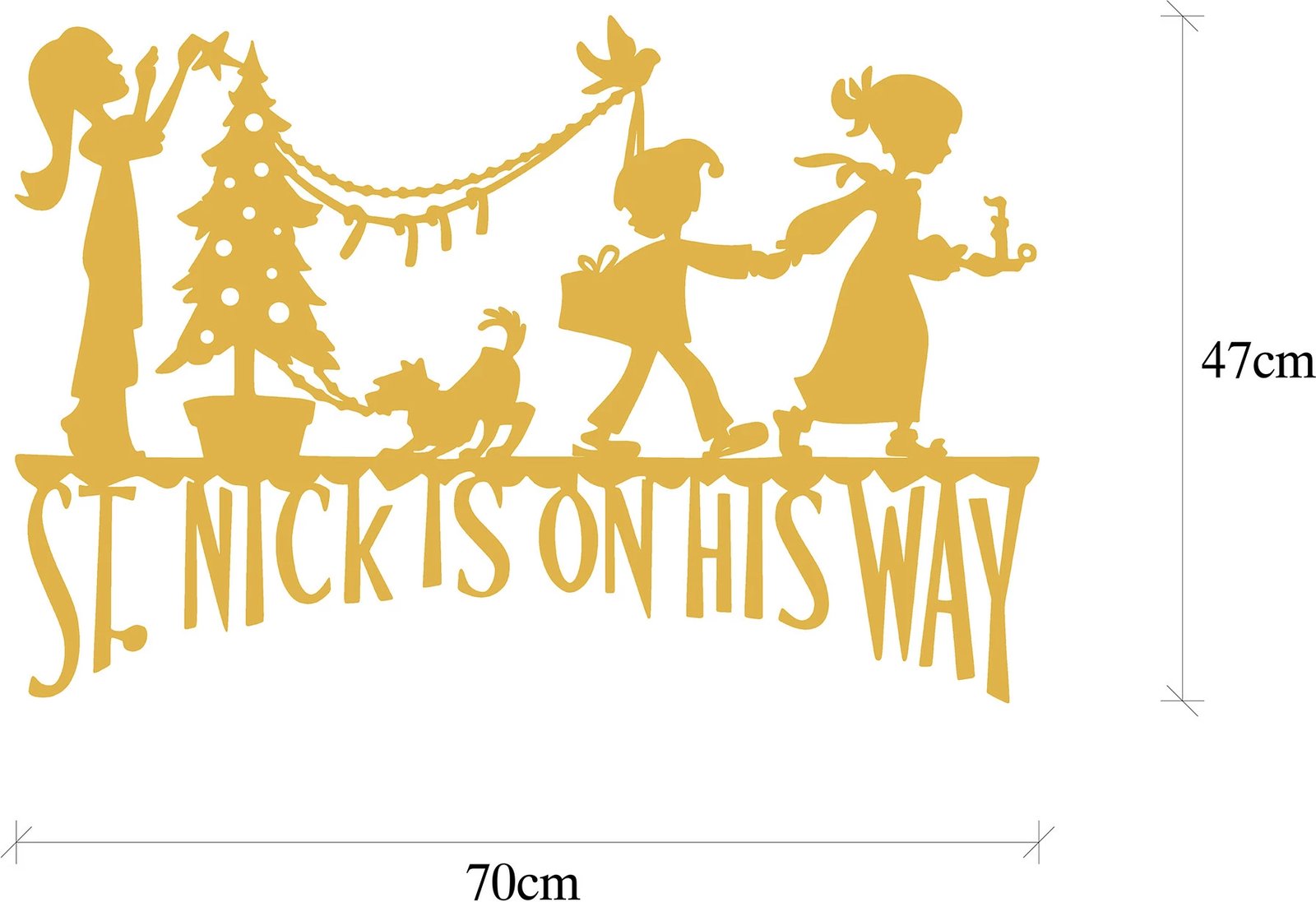 Aksesor dekorativ metalik për mur, Wallity, ngjyrë ari, XMASGOLD - 011