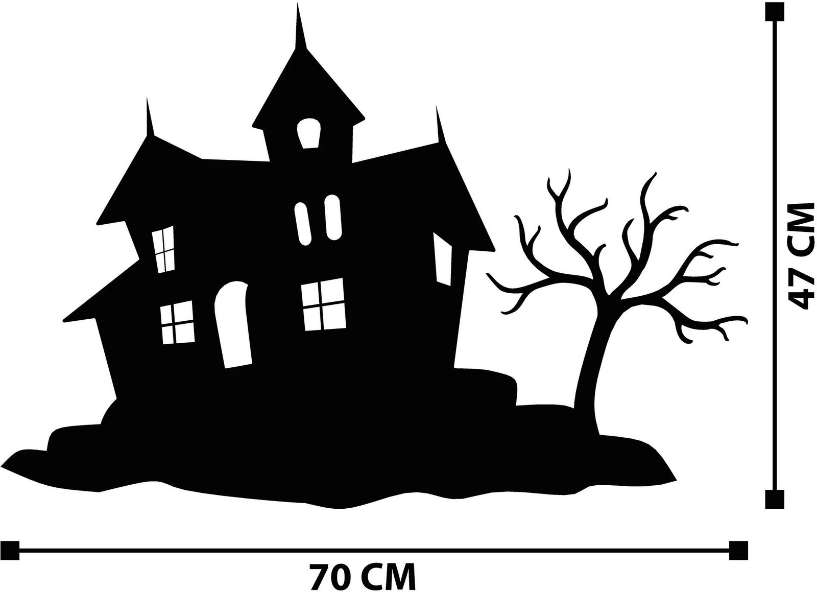 Aksesor dekorativ metalik për mur, Halloween, Wallity, 70x47cm