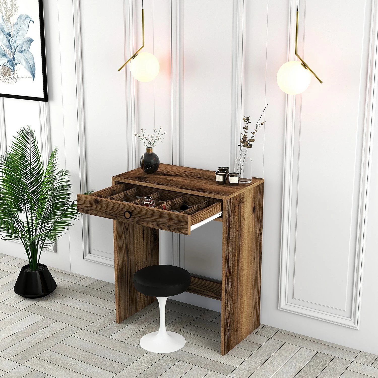 Tavolinë grimi Hanah Home, Lizbon, ngjyrë arre