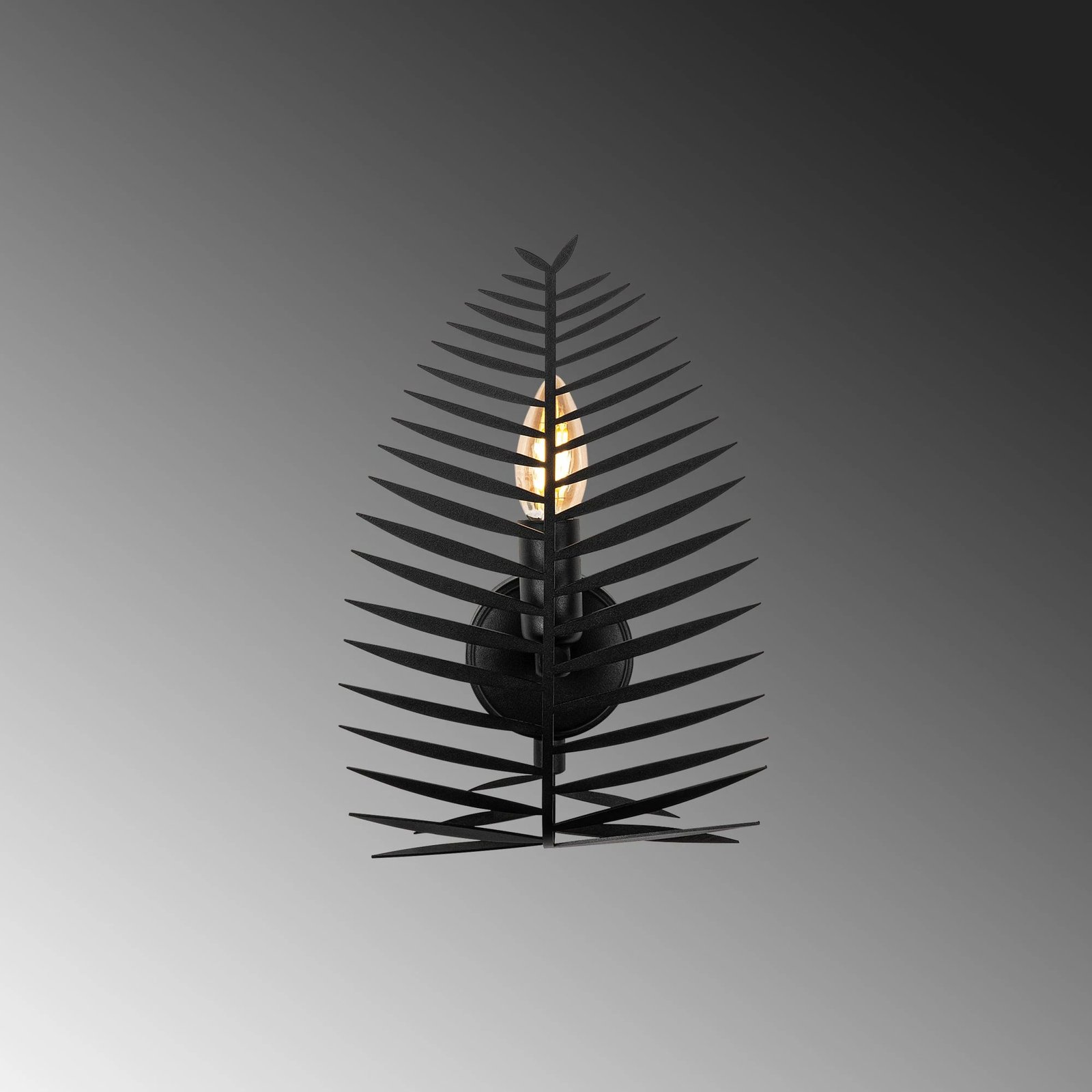 Llambë muri Opviq, Leaf, ngjyrë e zezë, 20x30x8 cm Llambë muri Opviq, Leaf, ngjyrë e zezë, 20x30x8 cm