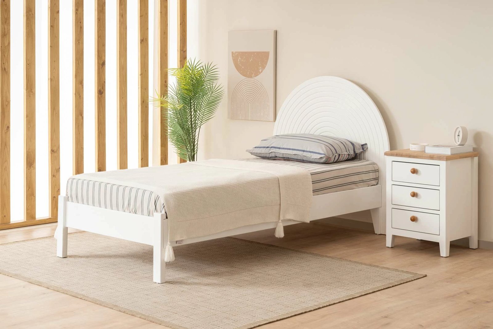 Krevat teke Hanah Home, ngjyrë e bardhë, 90x190