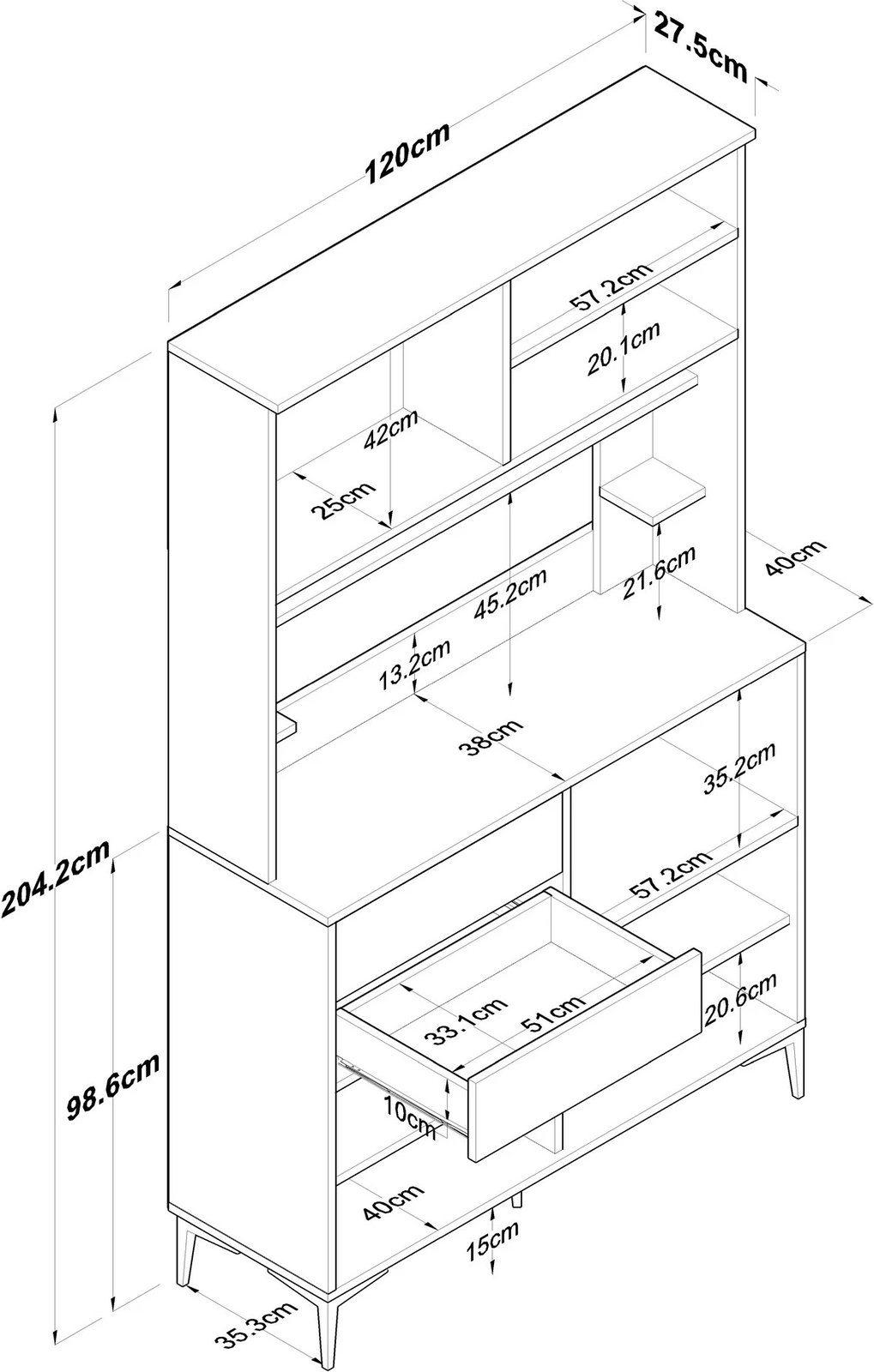 Dollap multifunksional Skye Decor, ngjyrë arrë dhe e bardhë, JE179 - 3402