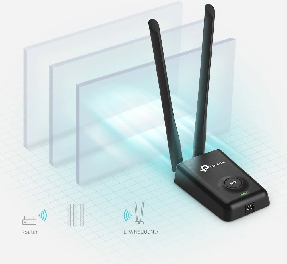 Adapter Wi-Fi USB TP-Link TL-WN8200ND, 300Mbps, i zi
