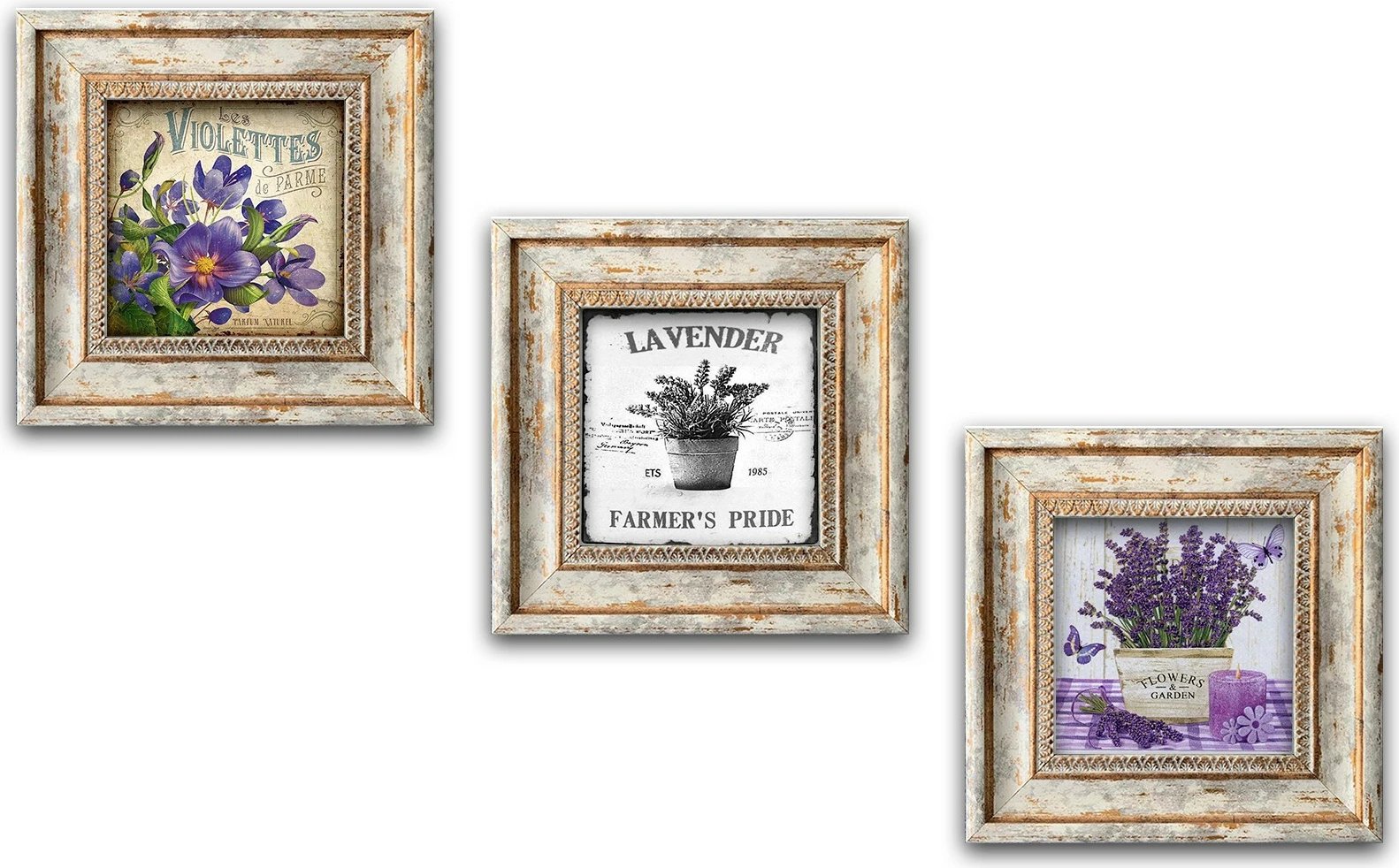 Pikturë dekorative me kornizë MDF (3 copë), Wallity, Huhu324, 30x30