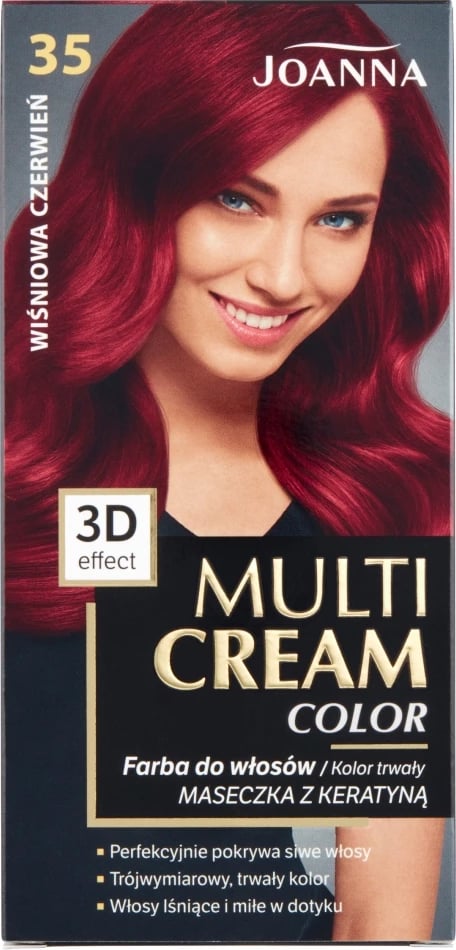 Ngjyrë për flokë për femra Joanna Multi Cream Color 35 Cherry Red, 1 copë