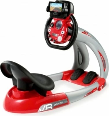 Simulator drejtimi për fëmijë Smoby V8 Driver, plastikë, i kuq/zi