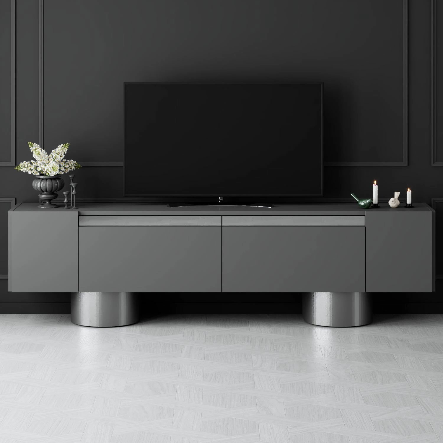 Komodë TV Hanah Home, bohem, antracit, argjend Komodë TV Hanah Home, bohem, antracit, argjend
