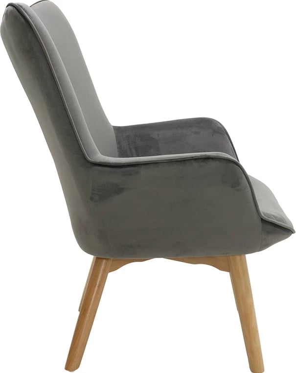 Fotel Kido kadife ngjyrë argjendi-gri