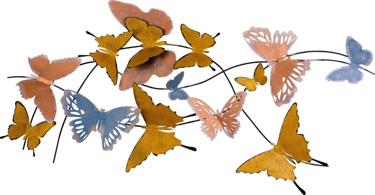 Aksesor dekorativ metalik për mur, flutura, Wallity