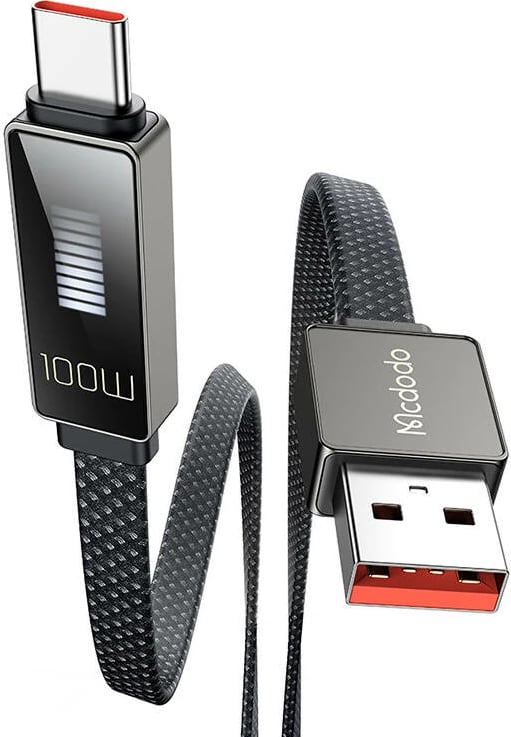 Kabllo USB në USB-C Mcdodo CA-4980 me ekran LED, 1.2m, e zezë
