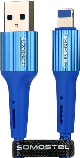 Kabllo karikuese Lightning Somostel, USB-A 2.0, 1.0m, e kaltër 
