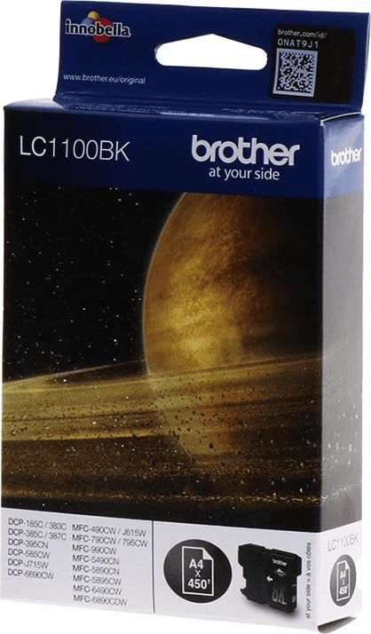 Kartush bojë, Brother LC1100BK, 9.5 ml, rendiment 450 faqe, e zezë